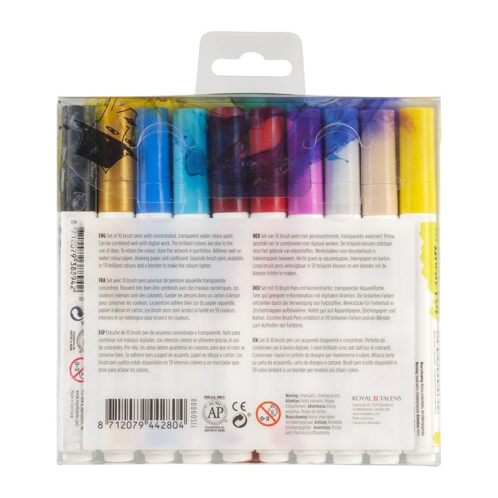 Pisaki akwarelowe Ecoline Brush Pen Fashion | 10 częściowy zestaw | Artmie