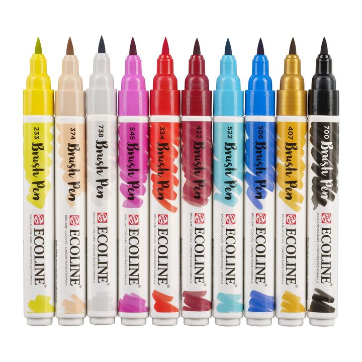 Pisaki akwarelowe Ecoline Brush Pen Fashion | 10 częściowy zestaw | Artmie