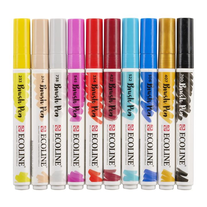 Pisaki akwarelowe Ecoline Brush Pen Fashion | 10 częściowy zestaw | Artmie