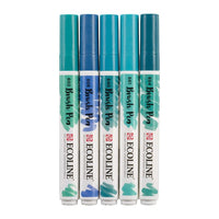 Pisaki akwarelowe Ecoline Brush Pen Green Blue | Zestaw 5 sztuk | Artmie