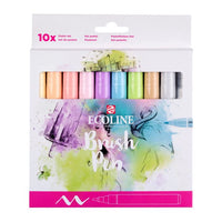 Pisaki akwarelowe ECOLINE BRUSH PEN pastelowe 10 szt. | Artmie