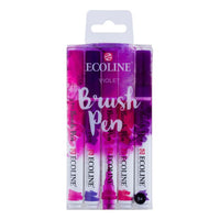 Pisaki akwarelowe Ecoline Brush Pen Violet | Zestaw 5 sztuk | Artmie