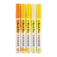 Pisaki akwarelowe Ecoline Brush Pen Yellow | Zestaw 5 sztuk | Artmie