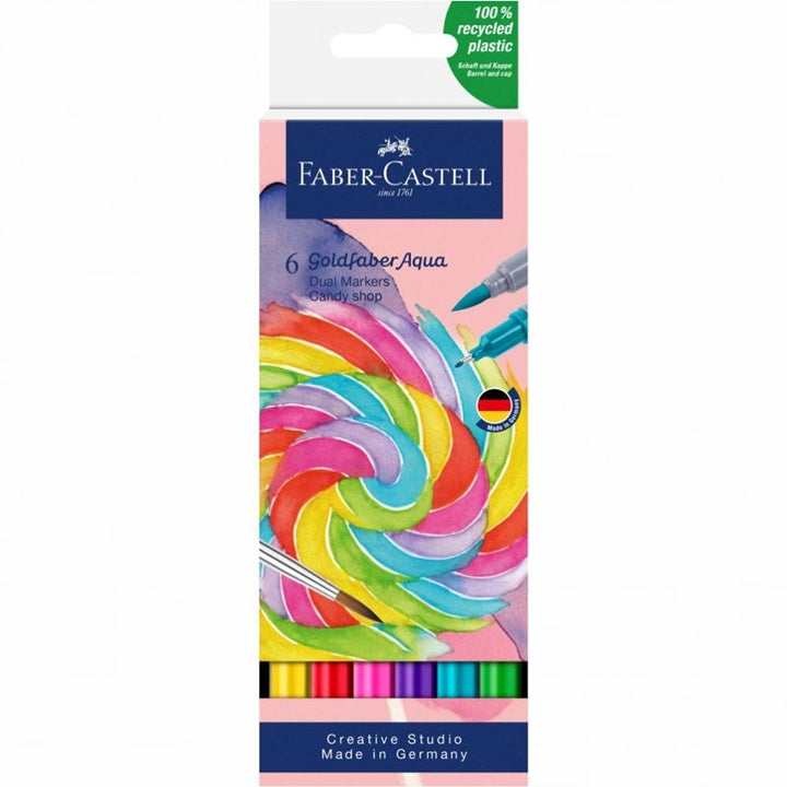 Pisaki akwarelowe Goldfaber Aqua Dual set Candy shop | 6 szt. | Artmie