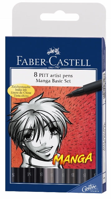 Pisaki FABER-CASTELL Pitt Artist Pen Manga / 8 szt | Artmie