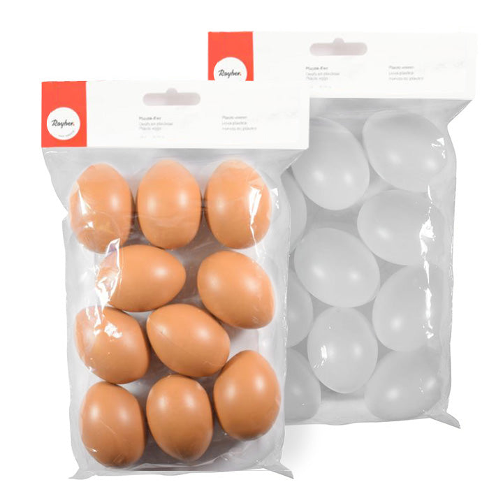 Plastikowe jajka Rayher 6 cm 10 szt. | różne kolory | Artmie