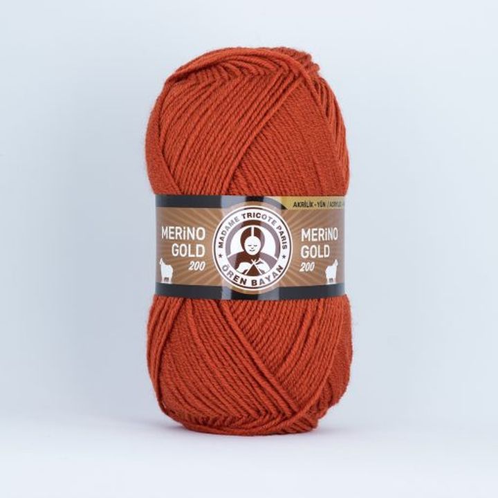 Włóczka dziewiarska Madame Tricote Paris Merino Gold 200 - 100 g – 107 pomarańczowa