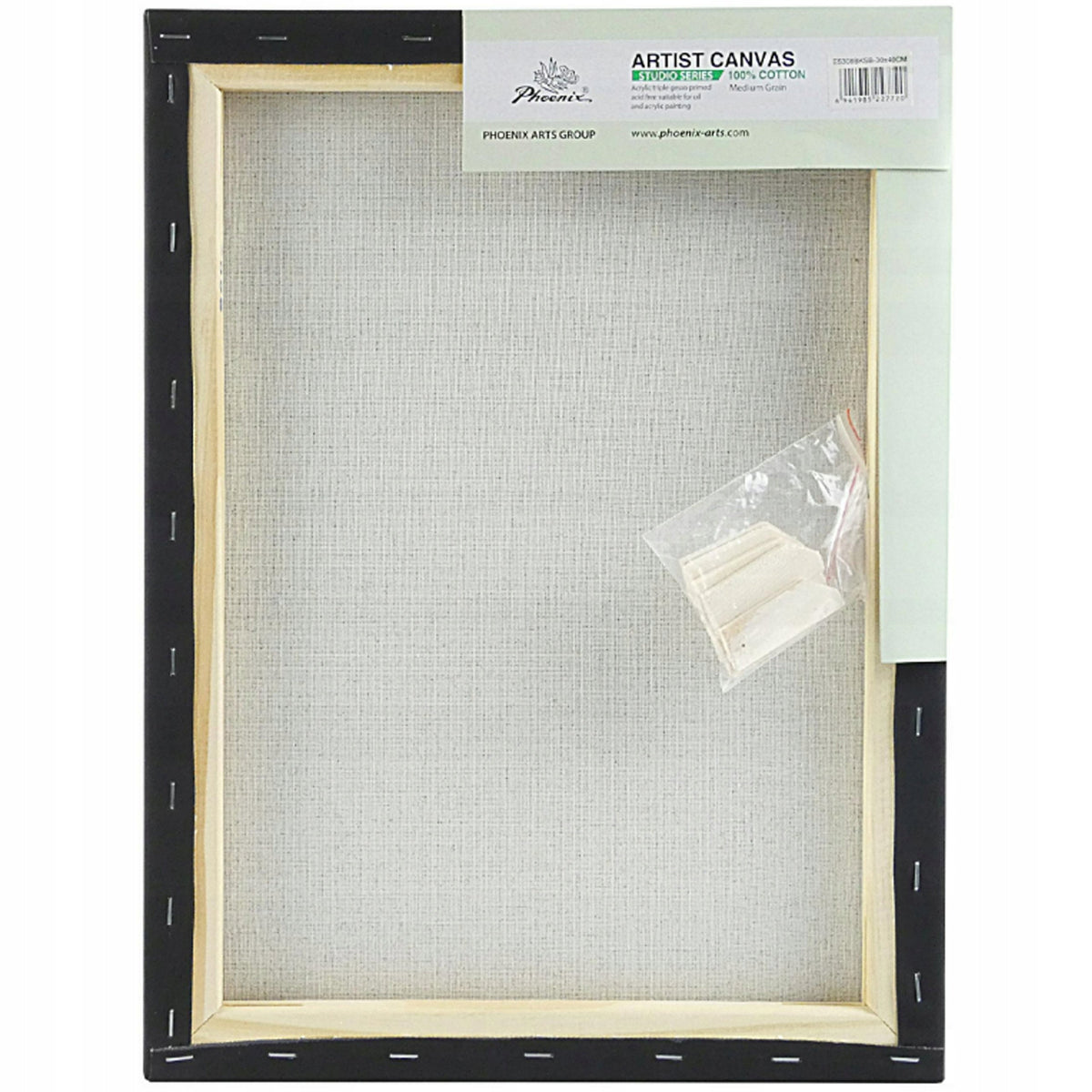 Płótno malarskie na blejtramie Phoenix, czarne, 260 g/m² | 20 x 30–50 x 70 cm