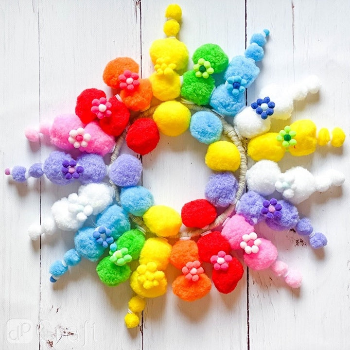 Pompony akrylowe, 1 cm - 120 sztuk | Różne kolory | Artmie