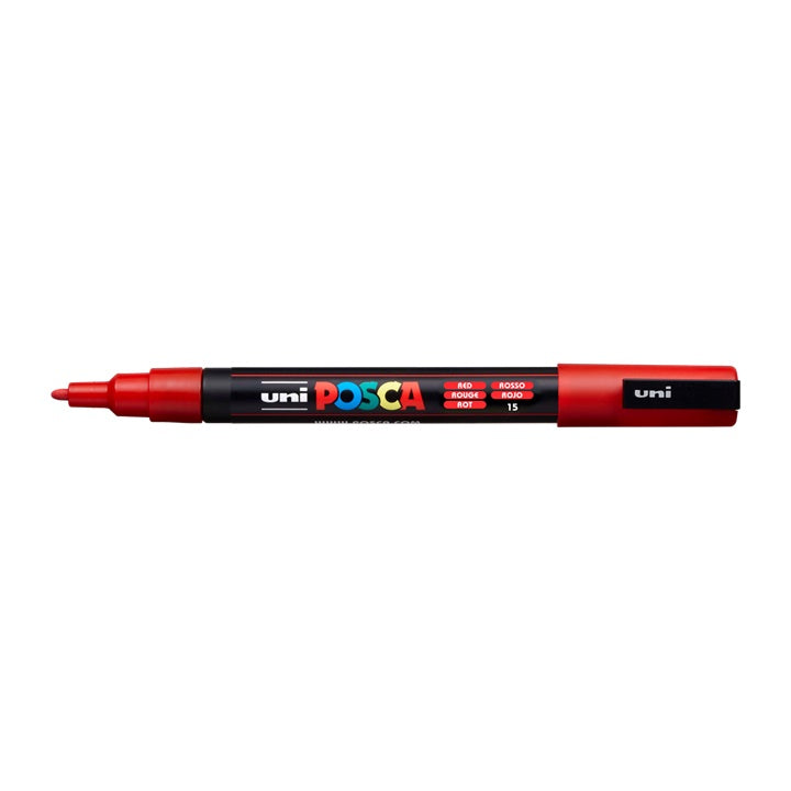 Pisak UNI POSCA PC-3M 0.9 - 1.3 mm – czerwona (15)