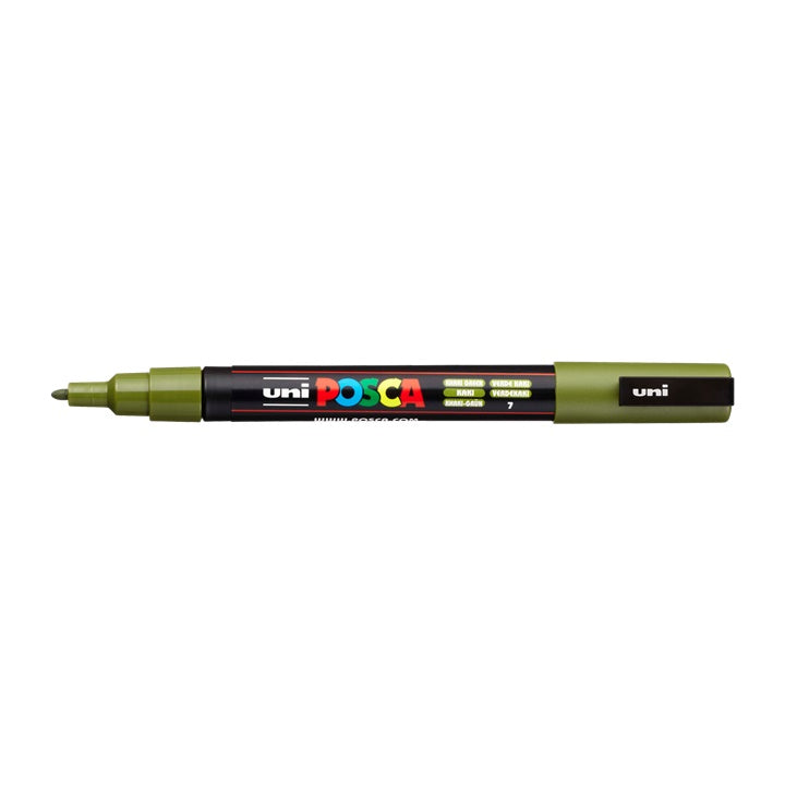 Pisak UNI POSCA PC-3M 0.9 - 1.3 mm – khaki zielona (7)
