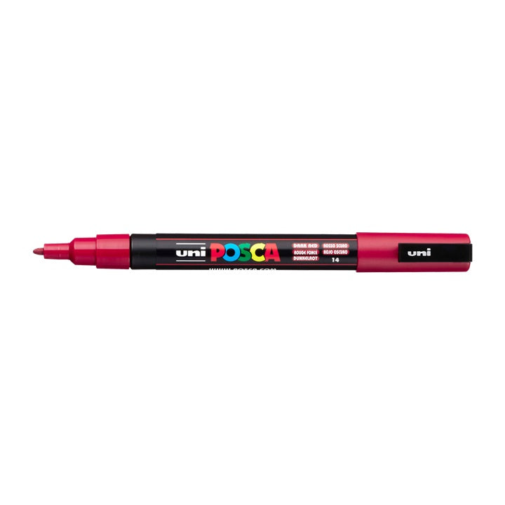Pisak UNI POSCA PC-3M 0.9 - 1.3 mm – ciemnoczerwona (14)