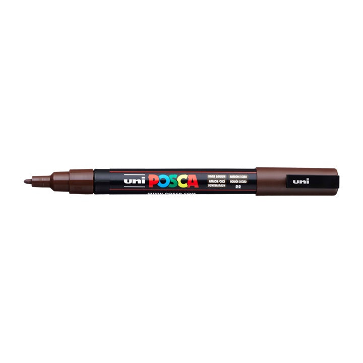 Pisak UNI POSCA PC-3M 0.9 - 1.3 mm – ciemnobrązowa (22)