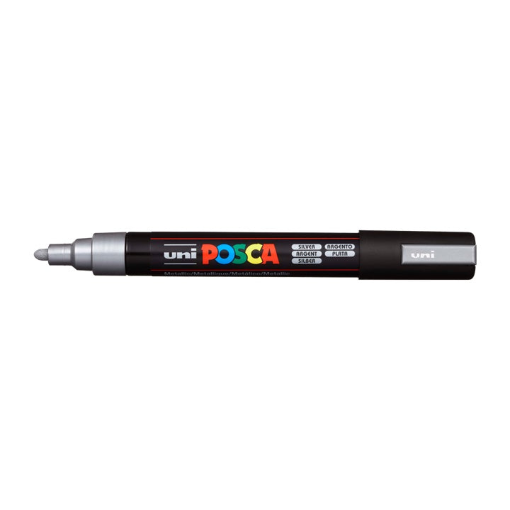 Marker UNI POSCA PC-5M 1.8 - 2.5 mm – srebrna (26)