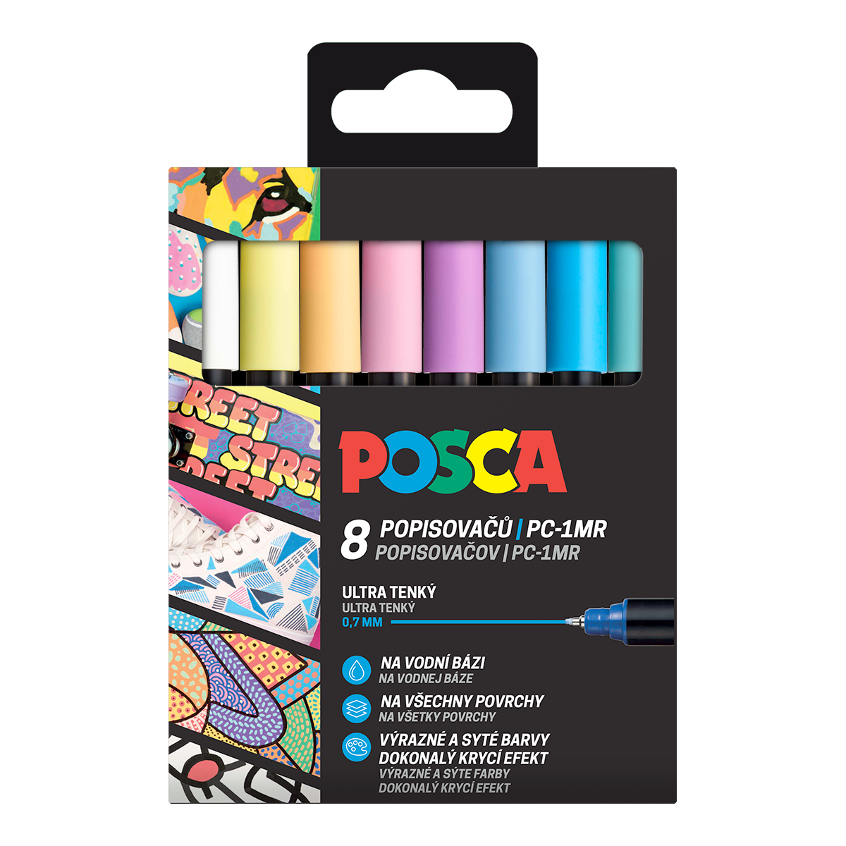 Posca zestaw markerów kolory pastelowe (8 szt.)