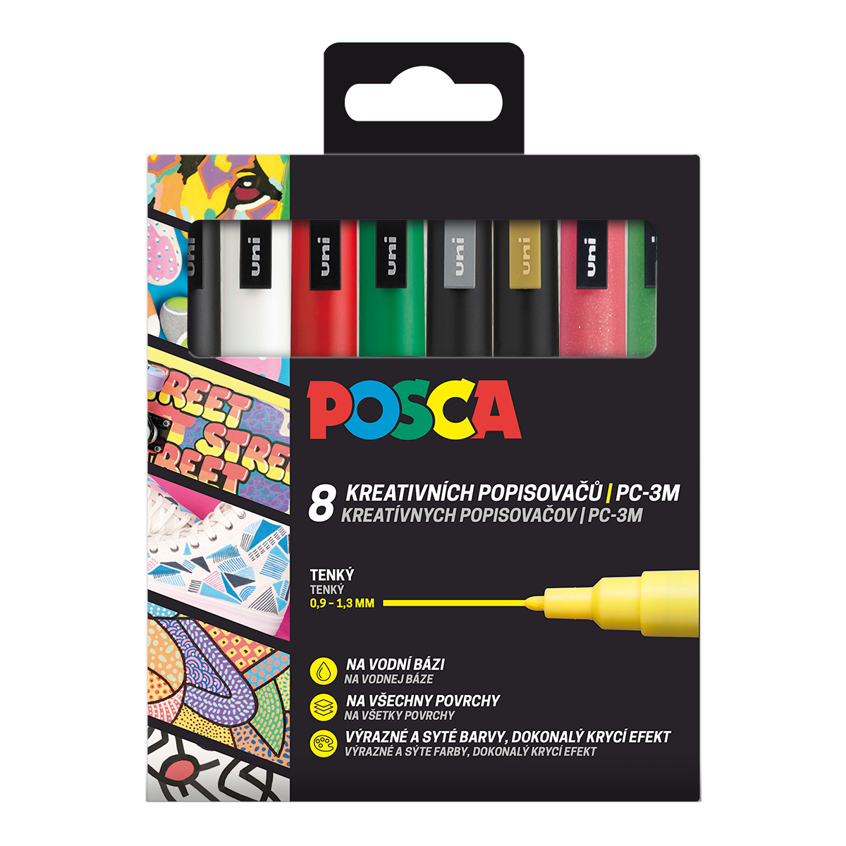Posca zestaw markerów PC-3M CHRISTMAS 0,9 - 1,3 mm - 8 szt.