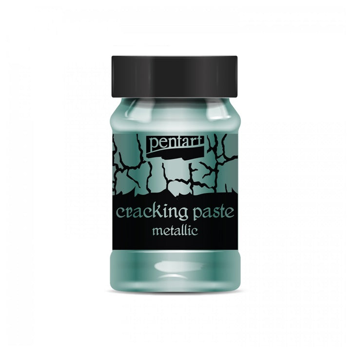 Pasta pękająca metallic Pentart 100 ml – srebrna turkusowa
