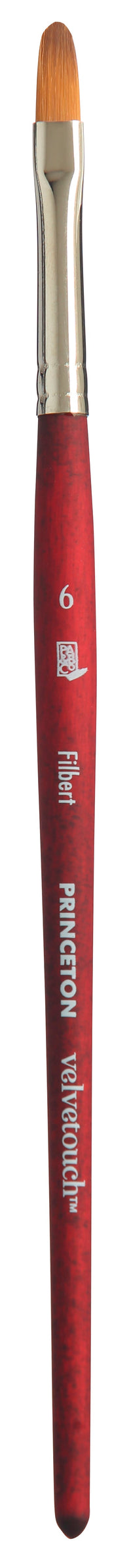 Pędzel uniwersalny PRINCETON Velvetouch Filbert z krótkim trzonkiem – 6