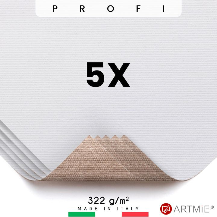Próbki płótna malarskiego ARTMIE Profi - 5 szt. | różne wymiary | Artmie