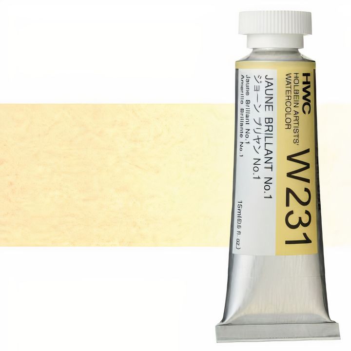 Profesjonalne farby akwarelowe Holbein Artists 15 ml – brilantna żółta no.1