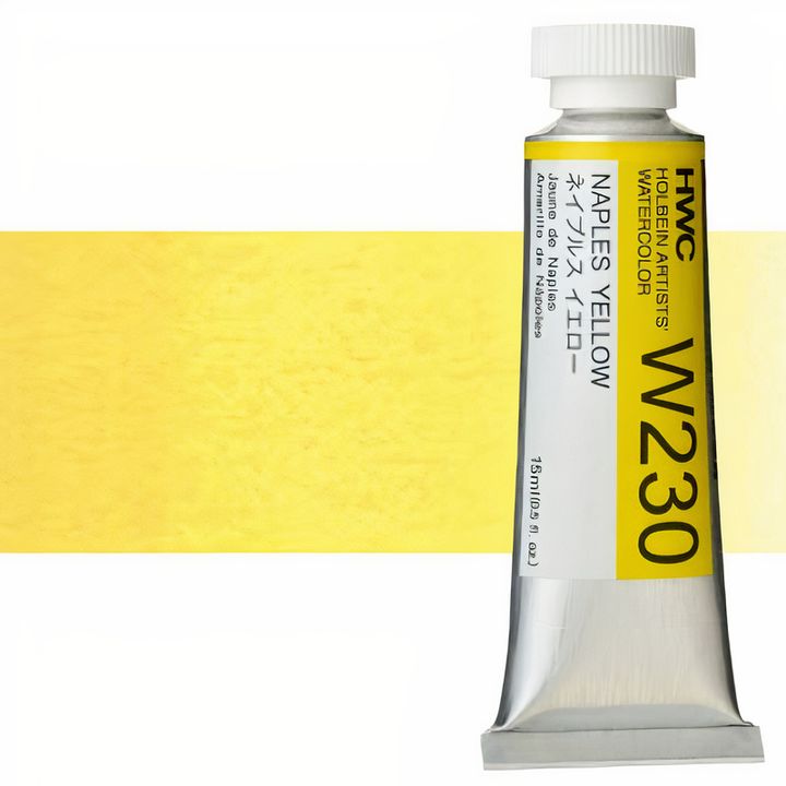 Profesjonalne farby akwarelowe Holbein Artists 15 ml – neapolitańska żółta