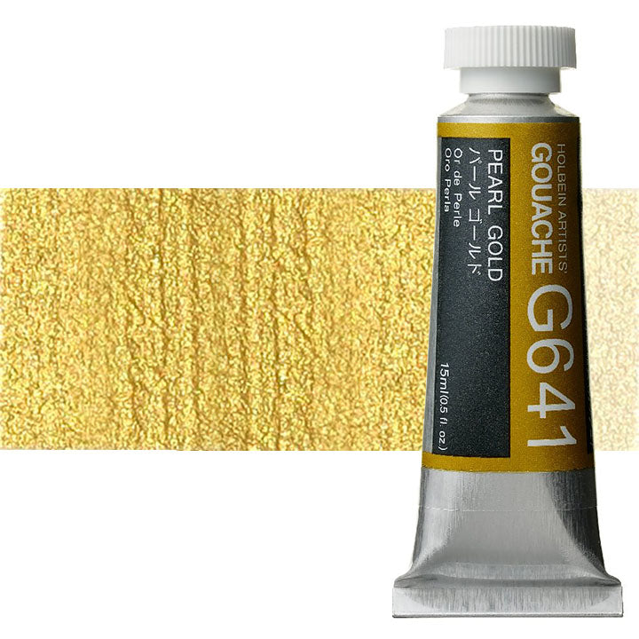 Profesjonalne farby gwaszowe Holbein Artists 15 ml – perłowa złota