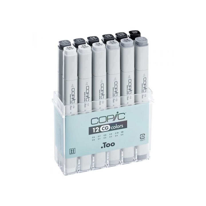 Profesjonalne cienkopisy COPIC CLASSIC Gray Colours / 12szt | Artmie