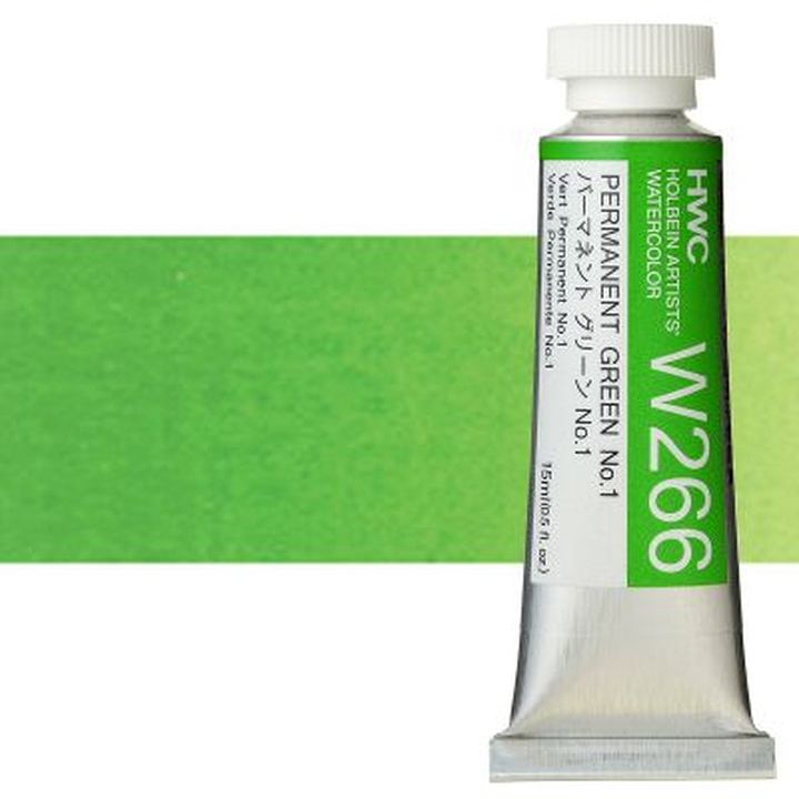 Profesjonalne farby akwarelowe Holbein Artists 15 ml | odcienie zieleni | Artmie