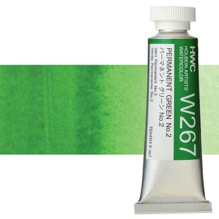 Profesjonalne farby akwarelowe Holbein Artists 15 ml | odcienie zieleni | Artmie