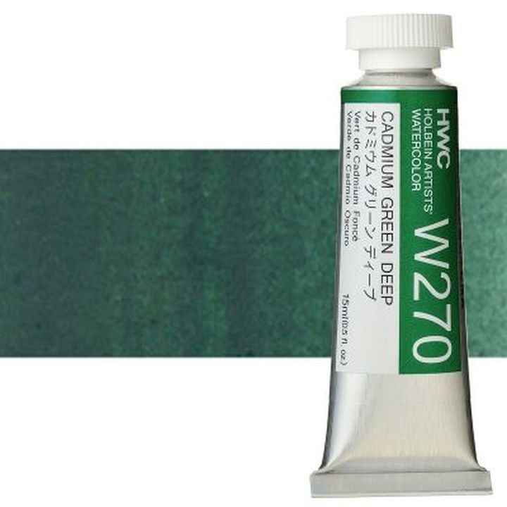 Profesjonalne farby akwarelowe Holbein Artists 15 ml | odcienie zieleni | Artmie