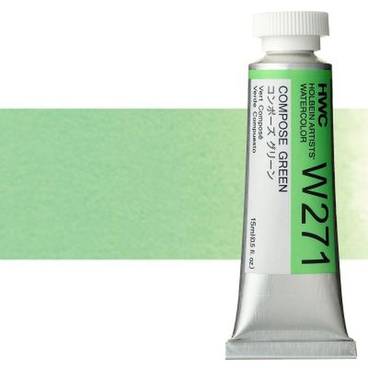 Profesjonalne farby akwarelowe Holbein Artists 15 ml | odcienie zieleni | Artmie