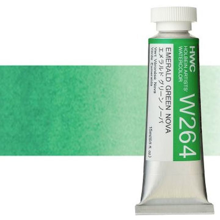 Profesjonalne farby akwarelowe Holbein Artists 15 ml | odcienie zieleni | Artmie