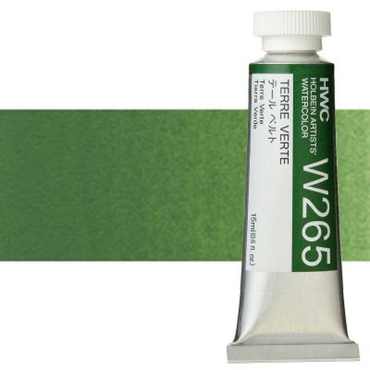 Profesjonalne farby akwarelowe Holbein Artists 15 ml | odcienie zieleni | Artmie