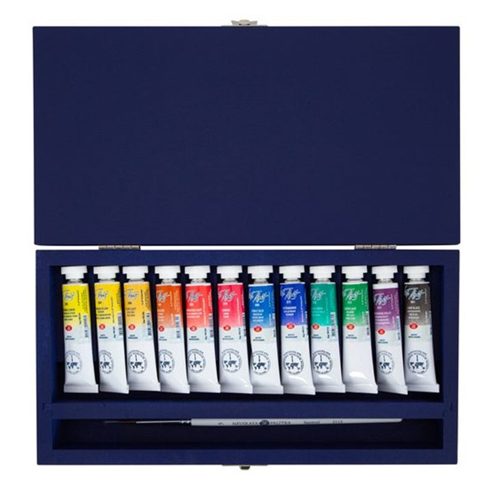 Profesjonalne farby akwarelowe White Nights w drewnianej kasecie 12 x 10 ml | Artmie