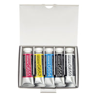 Profesjonalne farby gwaszowe Holbein Artists - zestaw podstawowy 5 x 15 ml | Artmie