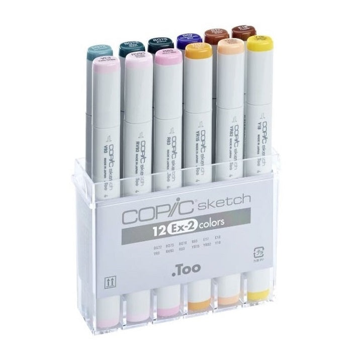 Profesjonalne markery COPIC Sketch Ex-2 / 12szt | Artmie