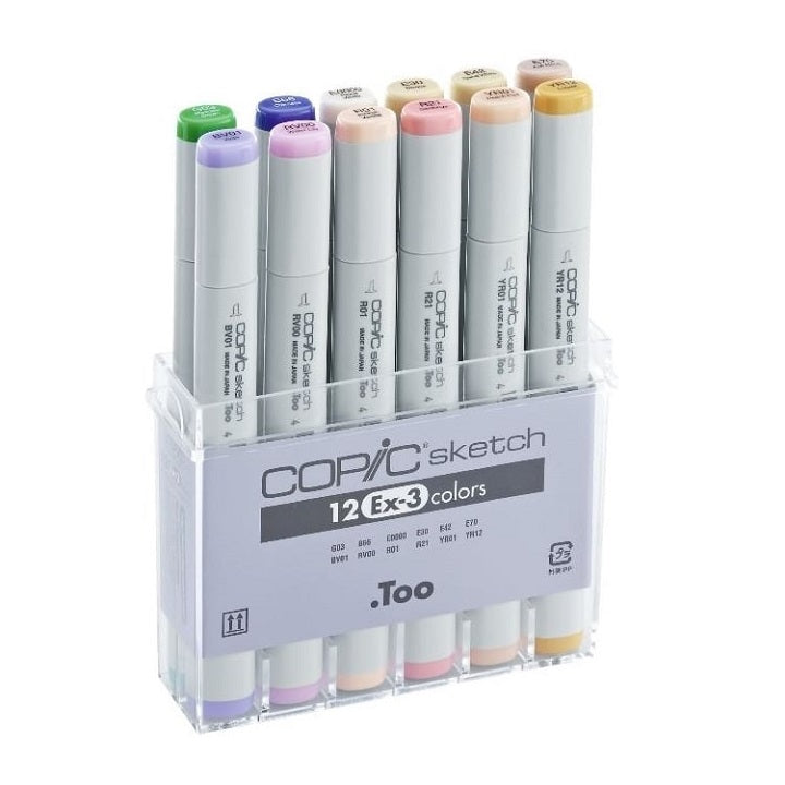 Profesjonalne markery COPIC Sketch Ex-3 / 12szt | Artmie