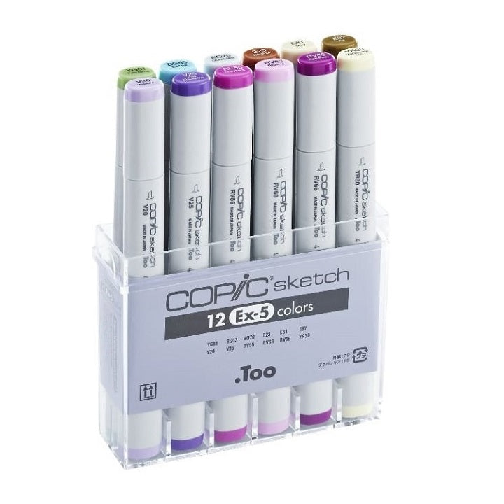 Profesjonalne markery COPIC Sketch Ex-5 / 12szt | Artmie