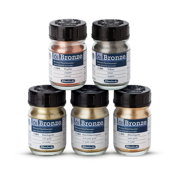 Proszek metaliczny Oil-Bronze Schmincke 50 ml – 15 801 nasycona złota