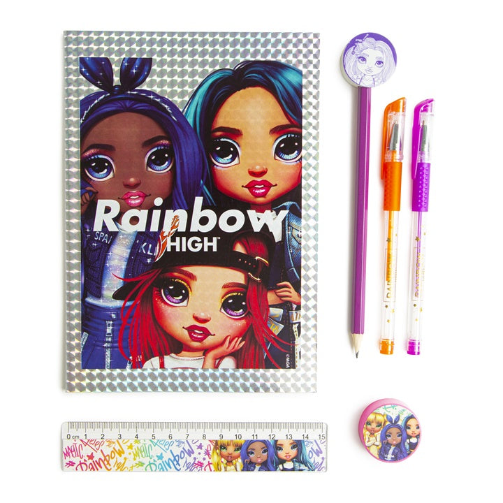 RAINBOW HIGH holograficzny notatnik z artykułami piśmiennymi | Artmie