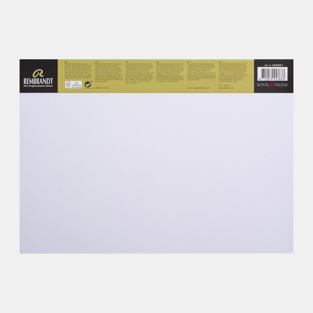 Szkicownik ROYAL TALENS Rembrandt Toned Industrial Grey 180 g - 50 arkuszy, A3
