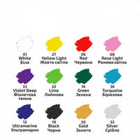 ROSA Farby akrylowe do tekstyliów 12x20 ml | Artmie