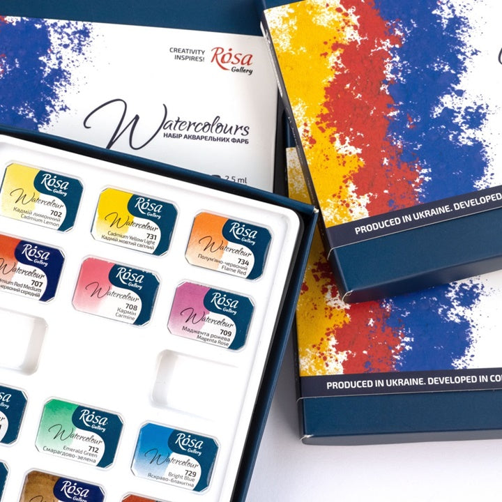 ROSA Gallery Farby akwarelowe monopigmentowe 12x2,5 ml | Artmie