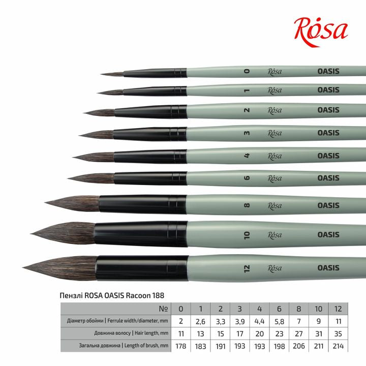 ROSA OASIS 188 Naturalna szczotka okrągła | Artmie