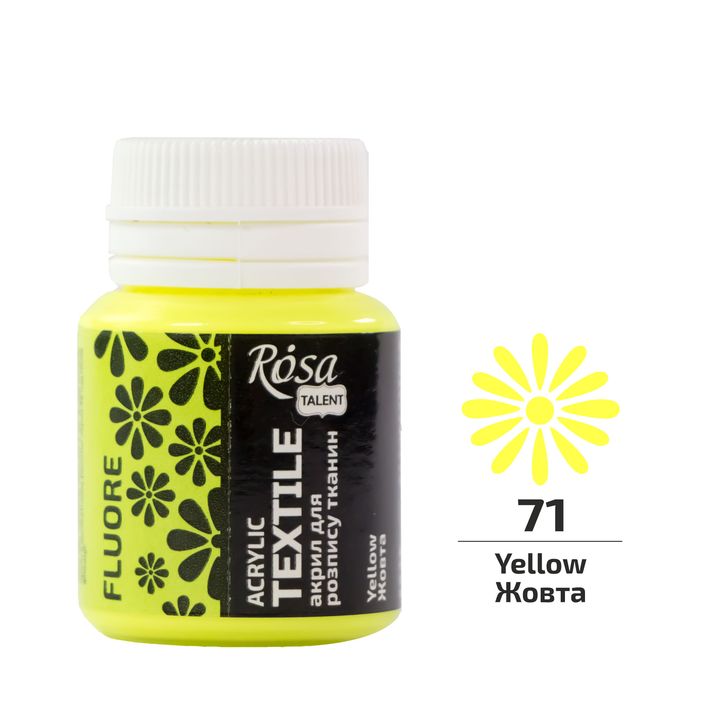 ROSA TALENT Fluorescencyjna farba akrylowa do tekstyliów 20 ml | Artmie