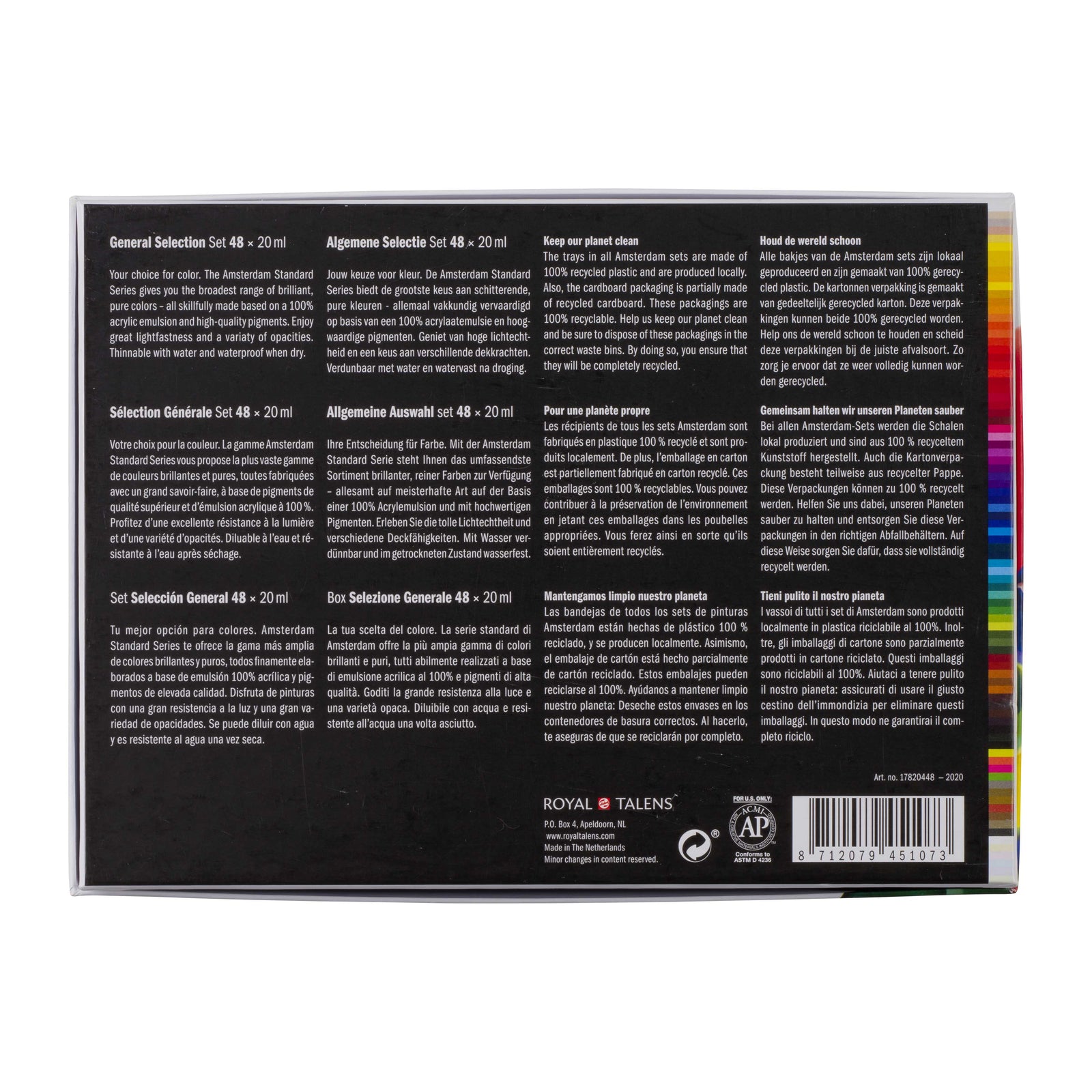 ROYAL TALENS Amsterdam zestaw farb akrylowych General Selection 48 x 20 ml