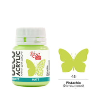 Akryl do dekoracji, MATT, 20 ml, ROSA TALENT – Pistachio mat