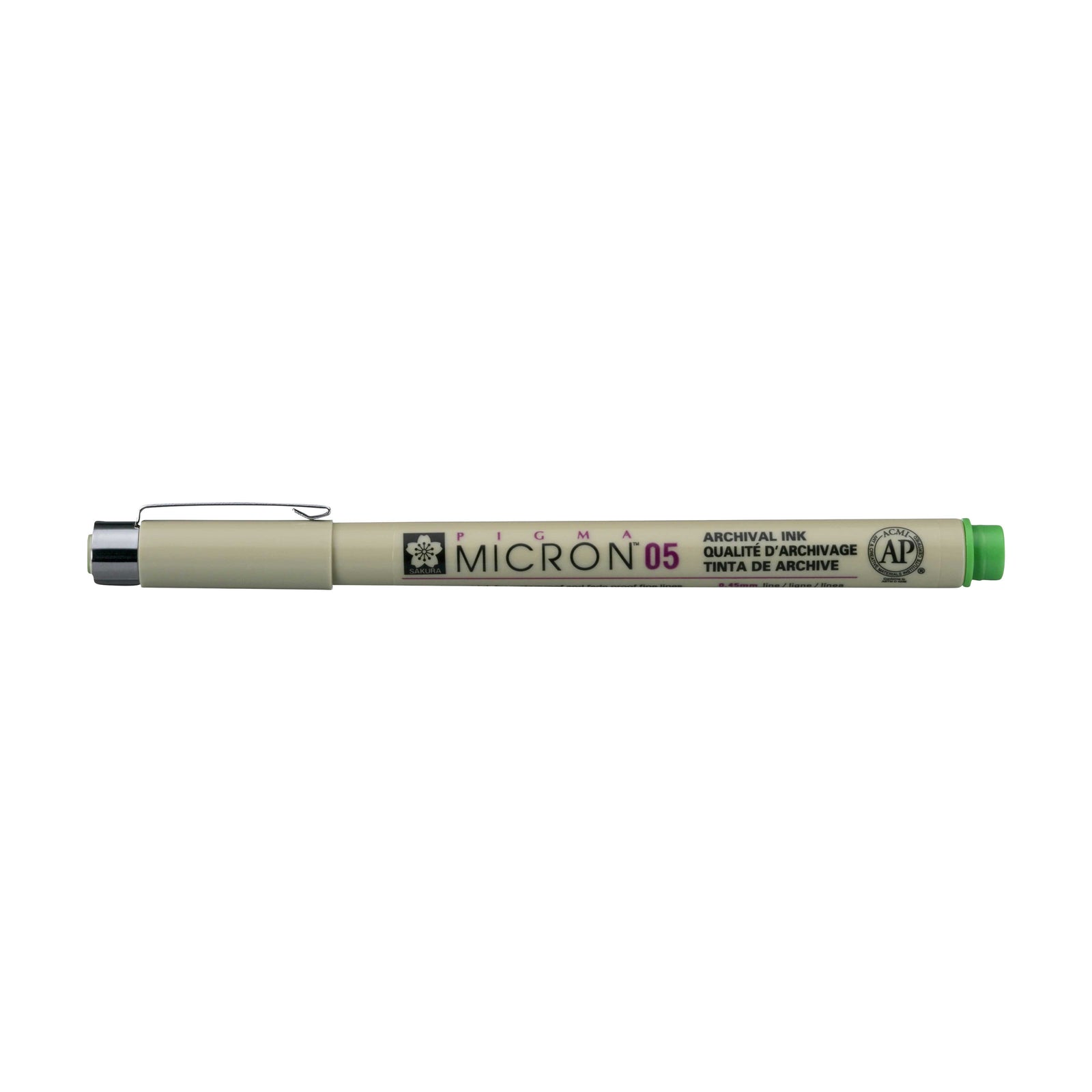 Cienkopisy Sakura Pigma Micron 05 0,45 mm – zestaw 6 kolorów – Świeża zieleń