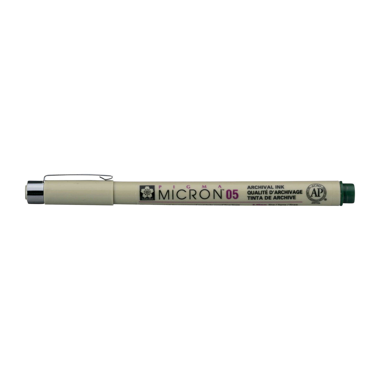 Cienkopisy Sakura Pigma Micron 05 0,45 mm – zestaw 6 kolorów – Myśliwska zieleń