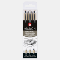 Zestaw cienkopisów technicznych SAKURA Pigma Micron Architektura 3 szt. - 005, 01, PN Black